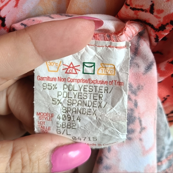 L🌞Elegant Animal Print Midi Faux Wrap Dress - Multicolor - Picture 8 of 8